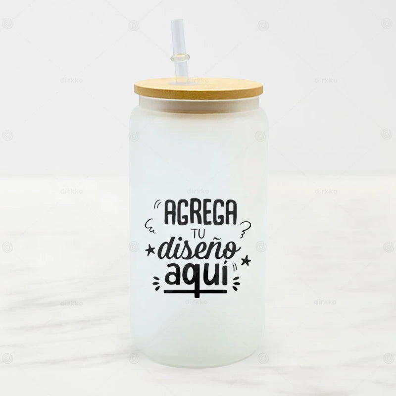 vaso opalizado tapa bambu + pitillo