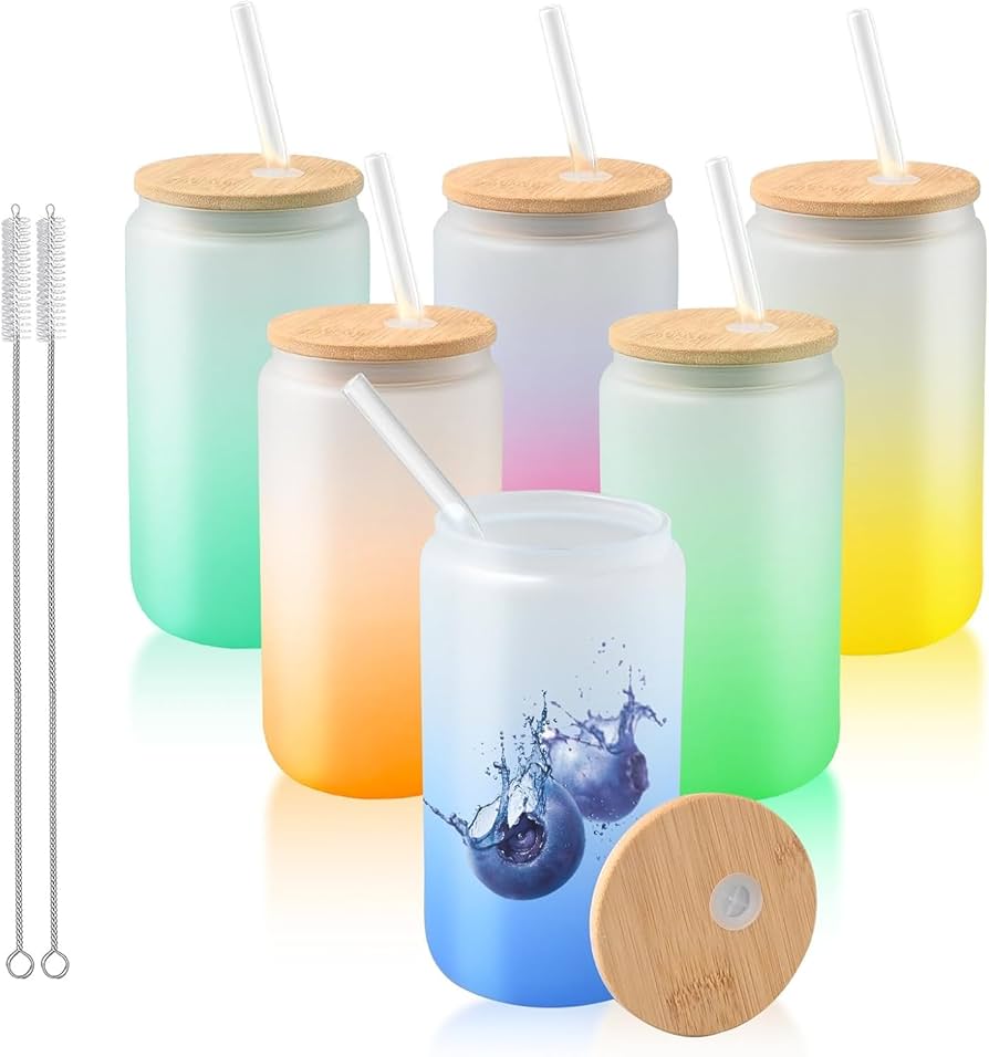 vaso opalizado tapa bambu + pitillo