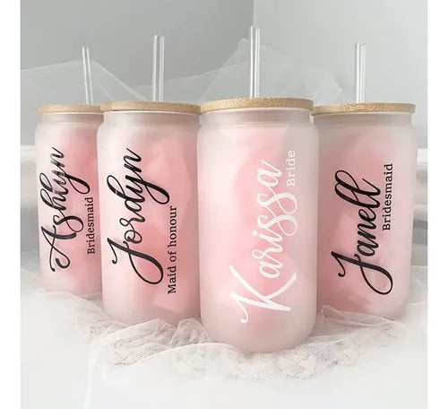 vaso opalizado tapa bambu + pitillo