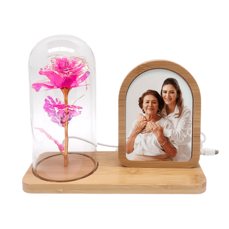 Lampara Portaretrato sublimable Cuadrada Rosa Eterna