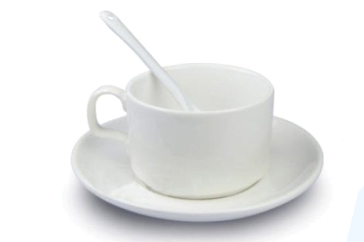 mug tintero con plato personalizado y cuchara